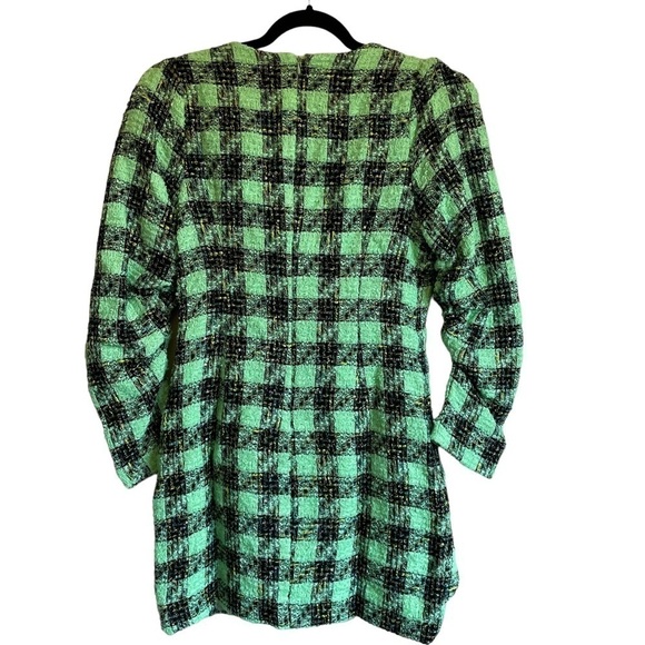 Atoir Leave Me Be Plaid Ruffle Tweed Mini Dress in Aspen Green Size 12 NWT - Picture 7 of 13